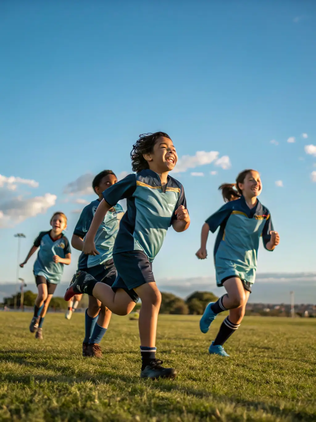 An image of children participating in an athletics event, such as running or jumping, highlighting physical fitness and individual achievement.
